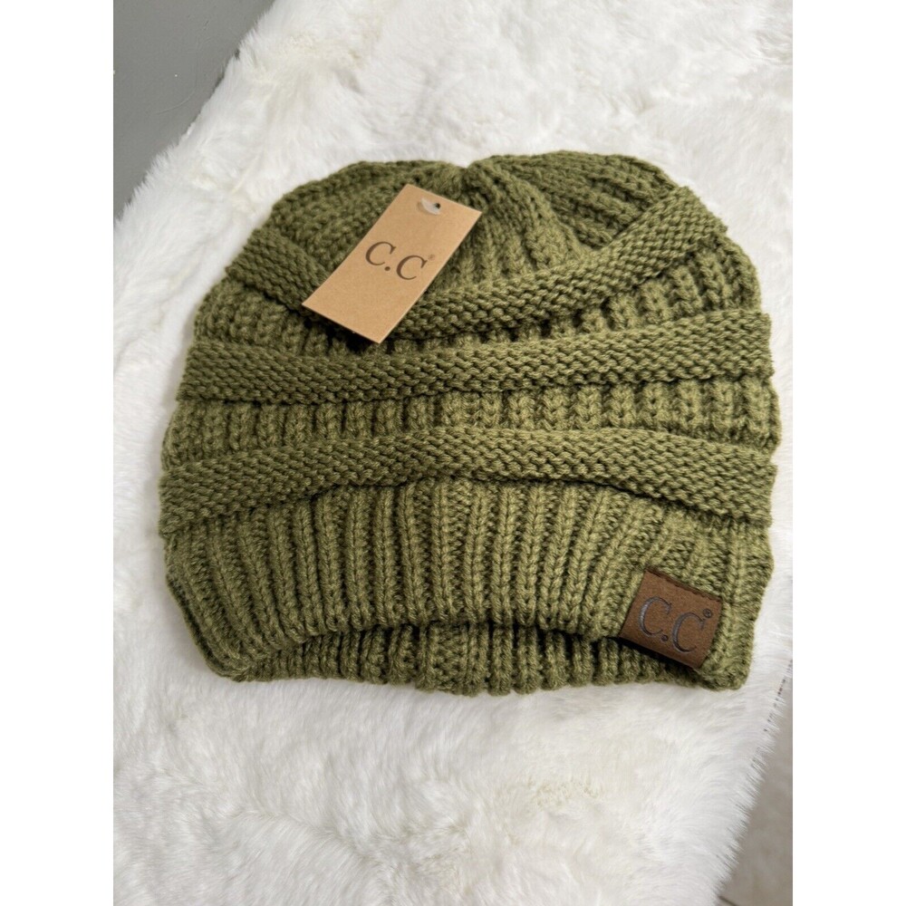 Bundle of 3 CC Beanie Woman’s Knit Slouchy Thick Cap Hat Solid Colors - Picture 5 of 16